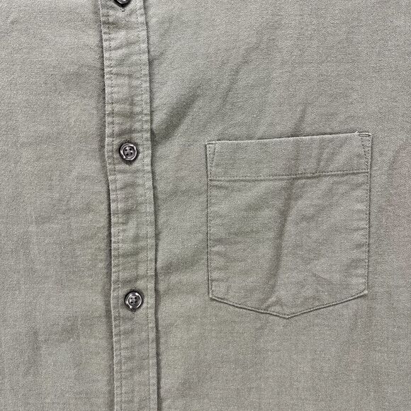 Express Shirt Mens Large Green Button Down Long‎ Sleeve pocket cotton - Picture 5 of 16